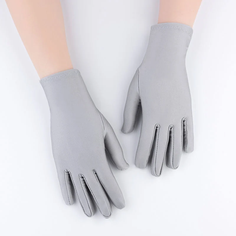 Spandex Gloves Spring and Summer White Ceremonial Thin Short Elastic Gloves for Men and Women Tight White Gloves Jewelry Gloves