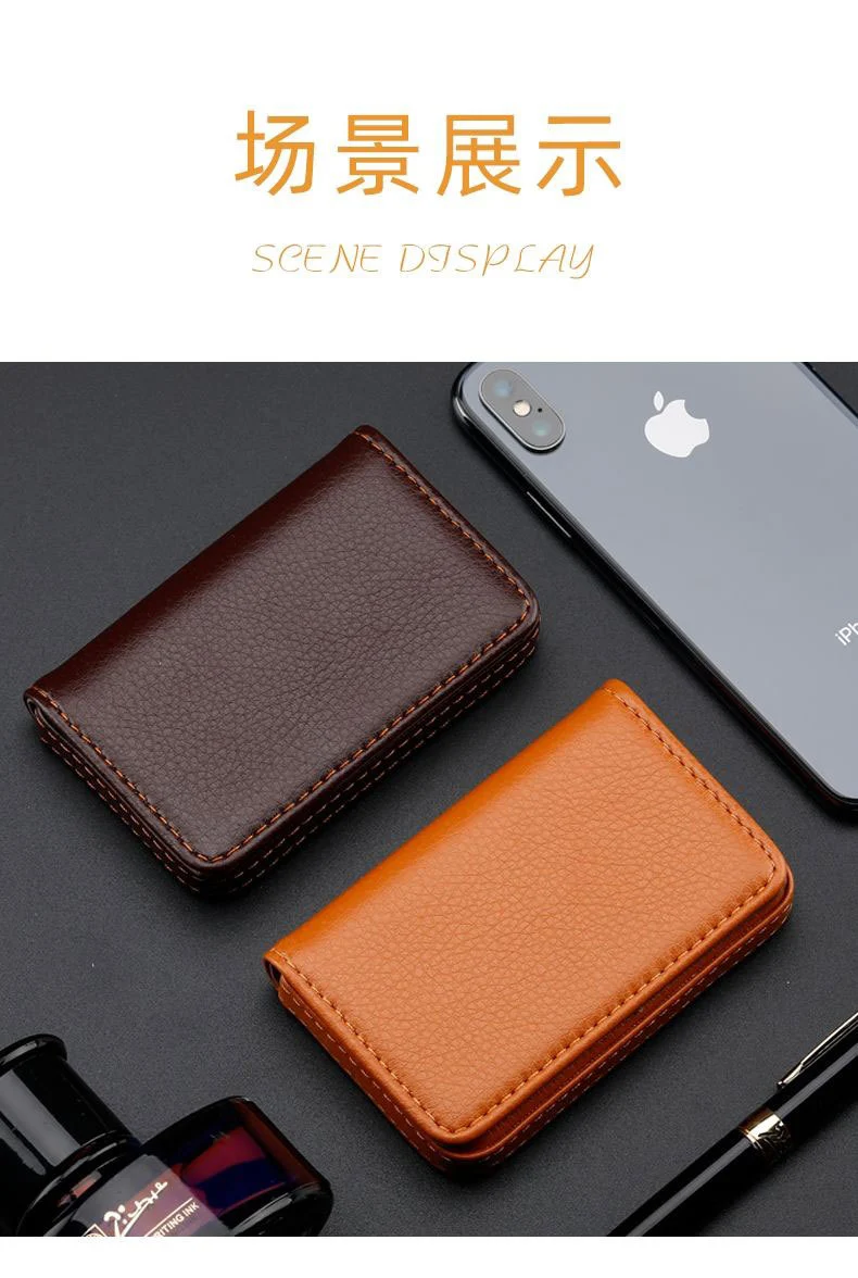 In-Stock Wholesale Pu Business Card Holder, Business Card Case, Business Card Wallet, Company Gift, Faux Leather