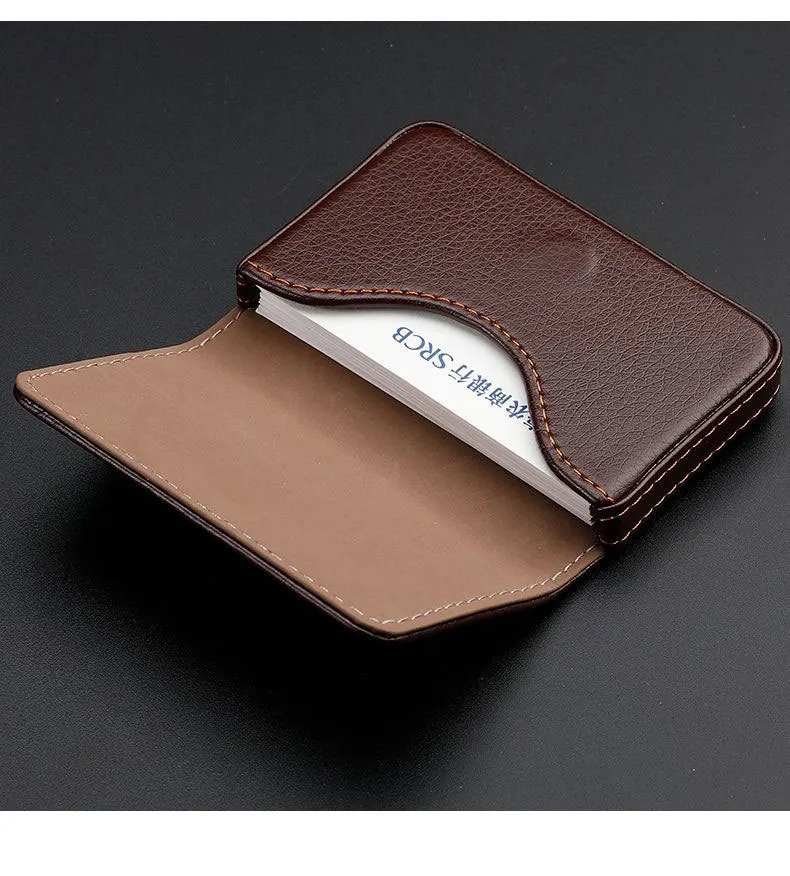 In-Stock Wholesale Pu Business Card Holder, Business Card Case, Business Card Wallet, Company Gift, Faux Leather