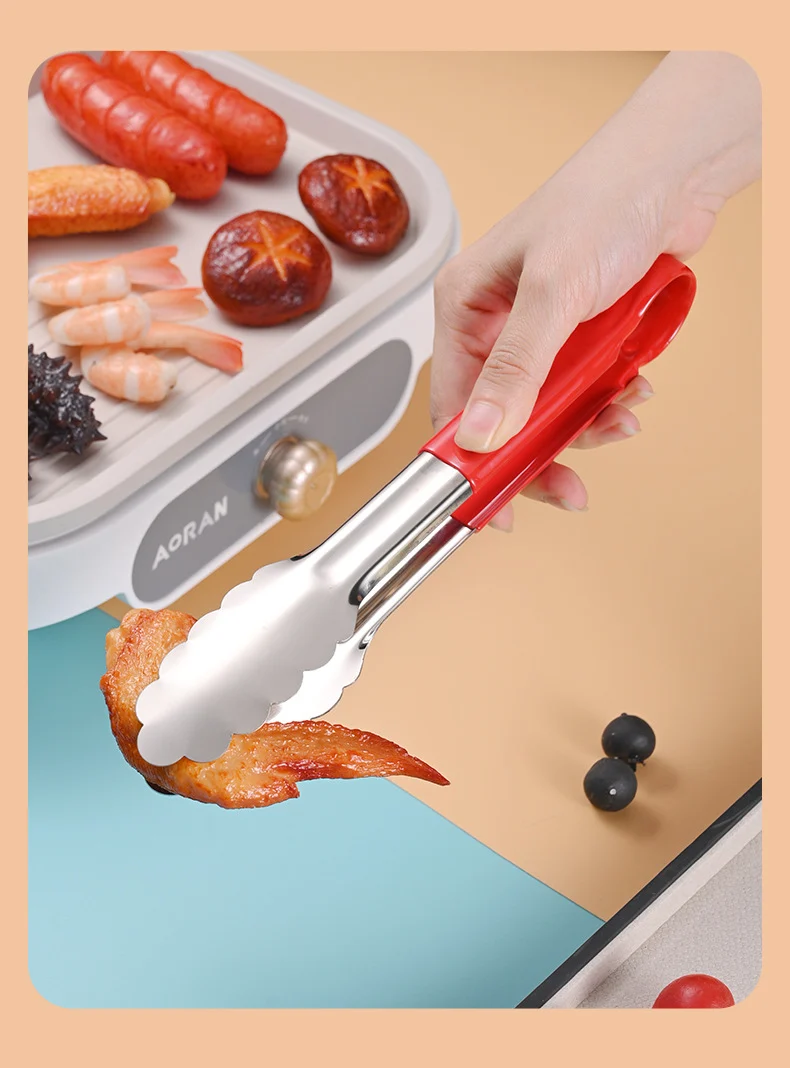 Stainless Steel Food Clip Anti-scalding Stall Commercial Buffet Malatang Special Clip Kitchen Cooked Food Clip Bread Clip