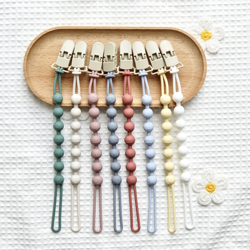 Ins Nordic Style New Plastic Clip Silicone Chain Baby Toy Grinding Stick Tooth Gum Silicone Chain Nipple Anti-losing Rope