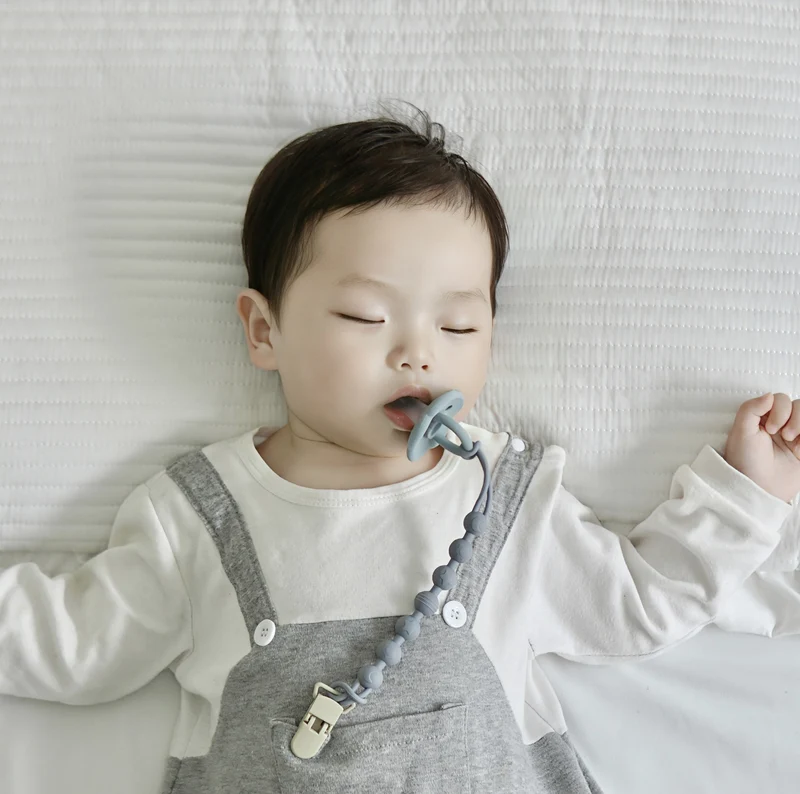 Ins Nordic Style New Plastic Clip Silicone Chain Baby Toy Grinding Stick Tooth Gum Silicone Chain Nipple Anti-losing Rope