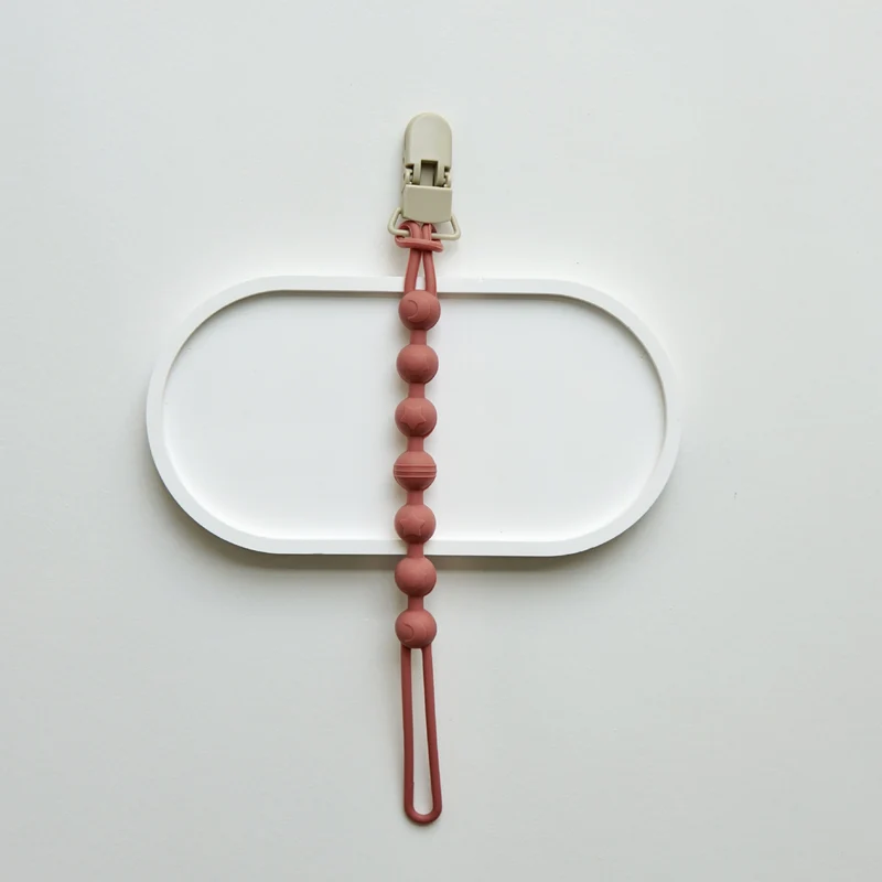Ins Nordic Style New Plastic Clip Silicone Chain Baby Toy Grinding Stick Tooth Gum Silicone Chain Nipple Anti-losing Rope