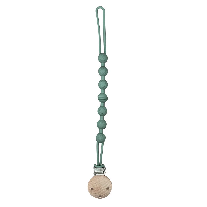 Ins Nordic Style New Plastic Clip Silicone Chain Baby Toy Grinding Stick Tooth Gum Silicone Chain Nipple Anti-losing Rope