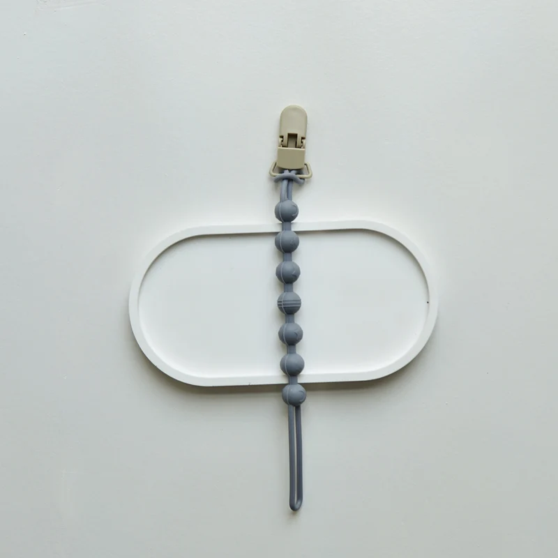Ins Nordic Style New Plastic Clip Silicone Chain Baby Toy Grinding Stick Tooth Gum Silicone Chain Nipple Anti-losing Rope
