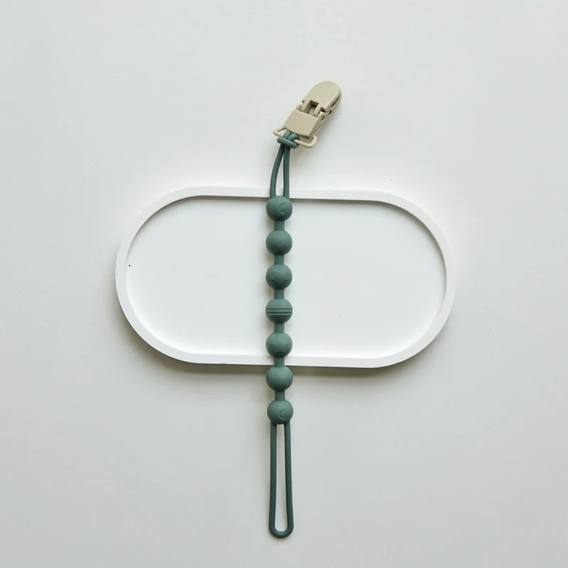Ins Nordic Style New Plastic Clip Silicone Chain Baby Toy Grinding Stick Tooth Gum Silicone Chain Nipple Anti-losing Rope
