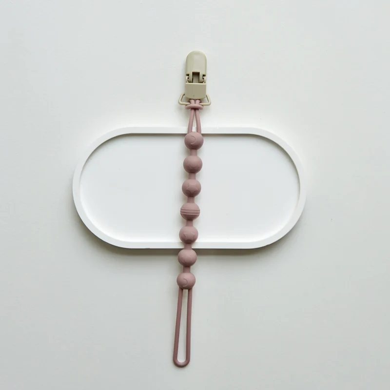 Ins Nordic Style New Plastic Clip Silicone Chain Baby Toy Grinding Stick Tooth Gum Silicone Chain Nipple Anti-losing Rope