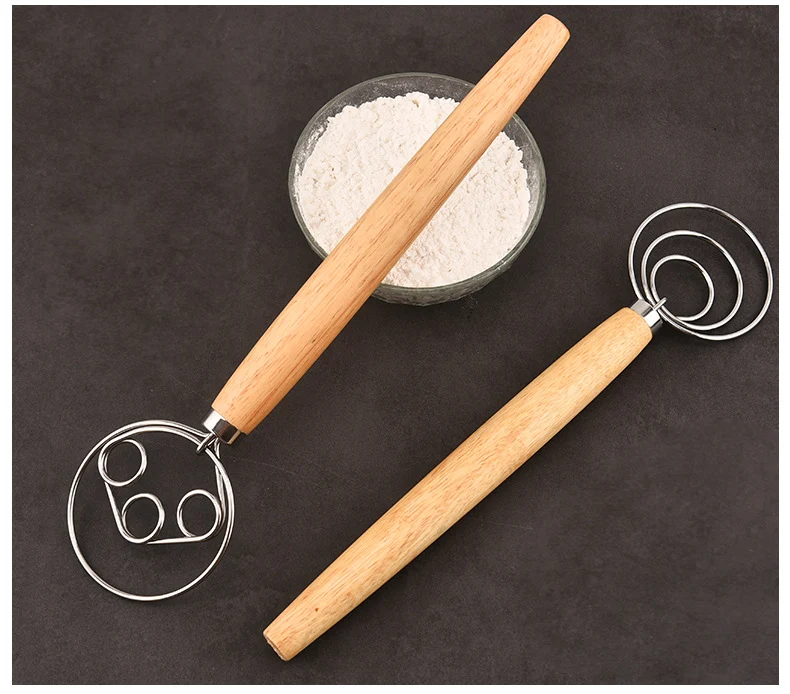 Factory supply in stock noodle stick flour mixer 430 stainless steel coil egg beater dough mixer
