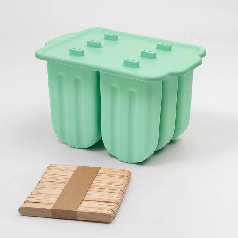 Cross-Border New Oval Ice Cream Mold with Lid, Easy to Release, Cheese Popsicle DIY Home Ice Cream Mold