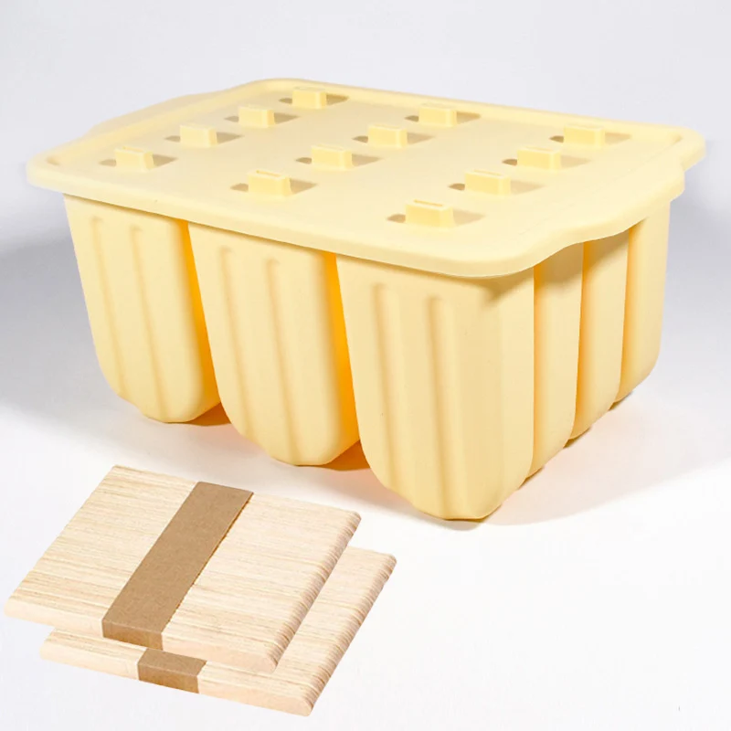Cross-Border New Oval Ice Cream Mold with Lid, Easy to Release, Cheese Popsicle DIY Home Ice Cream Mold
