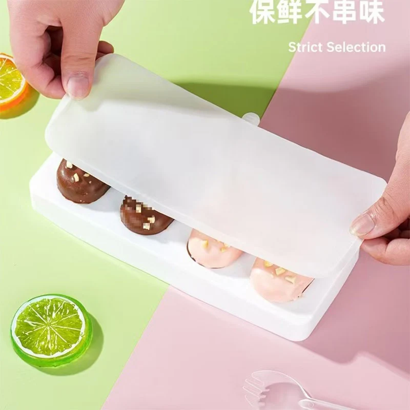 Cross-Border New Oval Ice Cream Mold with Lid, Easy to Release, Cheese Popsicle DIY Home Ice Cream Mold
