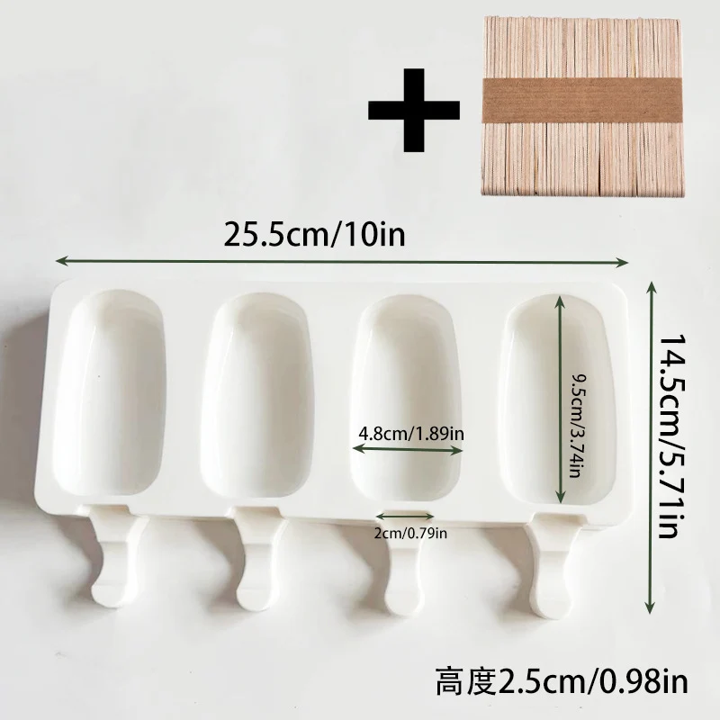 Cross-Border New Oval Ice Cream Mold with Lid, Easy to Release, Cheese Popsicle DIY Home Ice Cream Mold