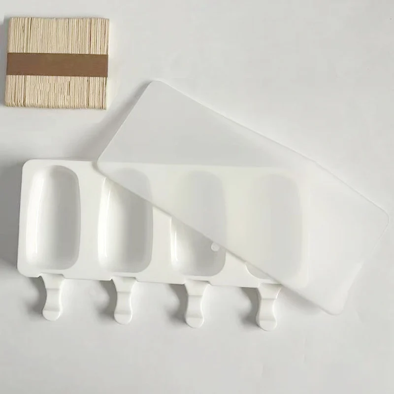 Cross-Border New Oval Ice Cream Mold with Lid, Easy to Release, Cheese Popsicle DIY Home Ice Cream Mold