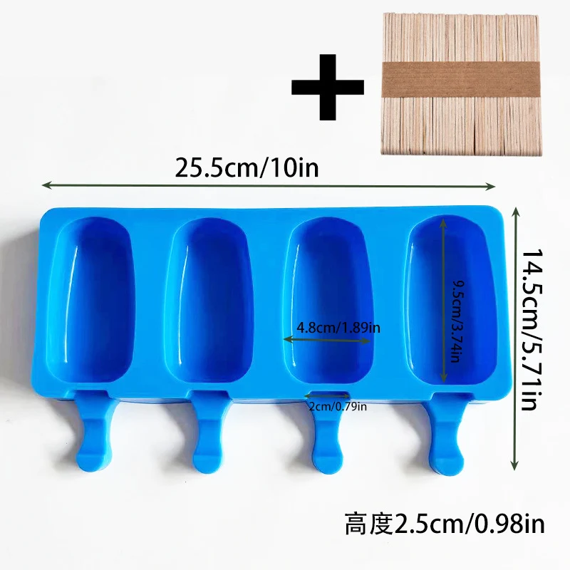 Cross-Border New Oval Ice Cream Mold with Lid, Easy to Release, Cheese Popsicle DIY Home Ice Cream Mold