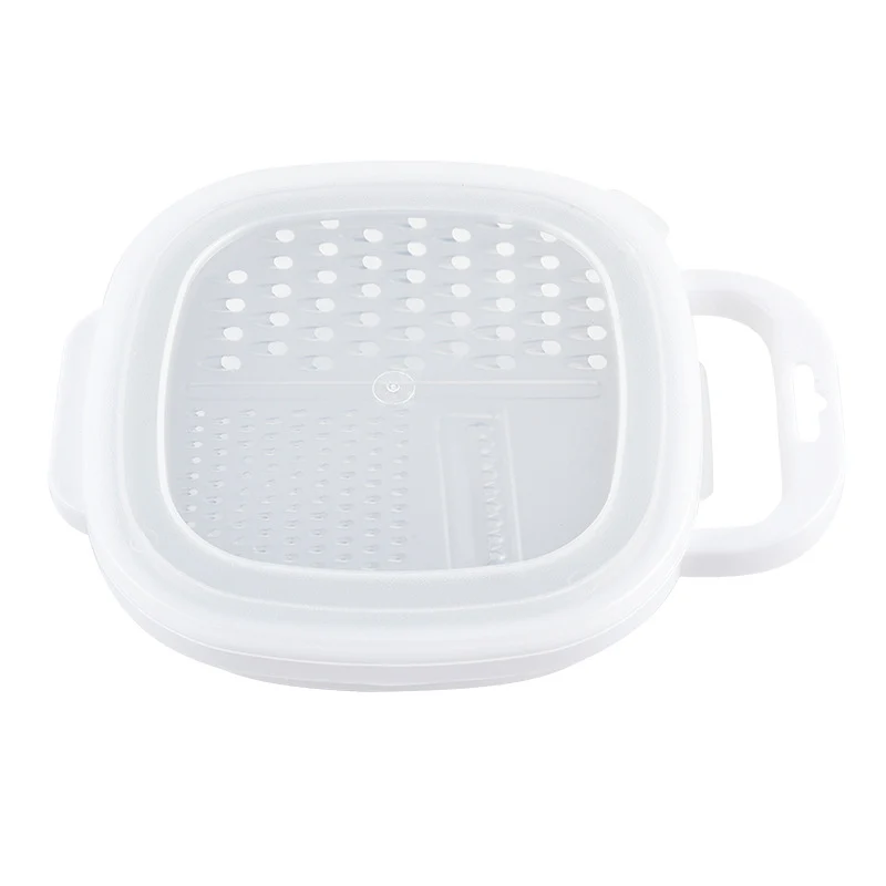 Multi-functional three-in-one stainless steel round planer with lid and bottom box melon Planer melon fruit vegetable grater radish shredder