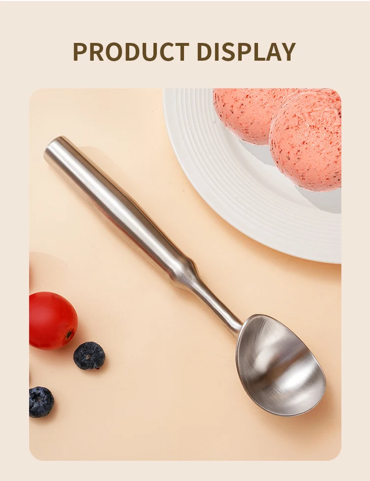 New 304 Stainless Steel Ice Cream Spoon Self-melting Ice Cream Spoon Digging Watermelon Fruit Ball Digger Eating Melon Artifact Spoon