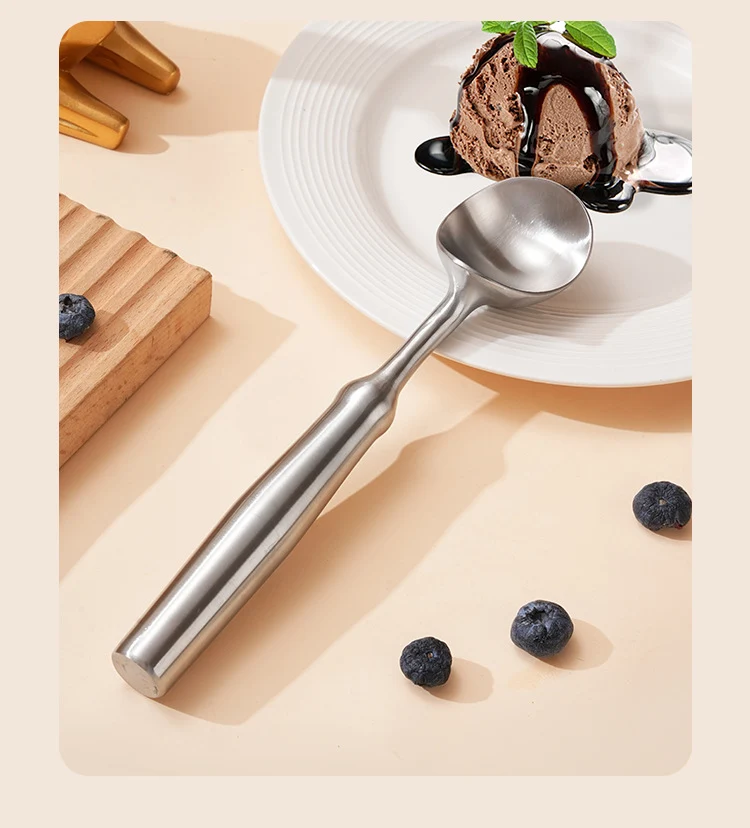 New 304 Stainless Steel Ice Cream Spoon Self-melting Ice Cream Spoon Digging Watermelon Fruit Ball Digger Eating Melon Artifact Spoon