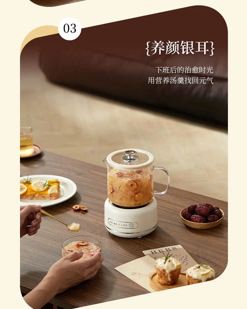 Multi-functional Flower Tea Pot Household Health Pot Mini Glass Boiling Kettle Small Health Cup Gift Electric Stew Cup for Tea