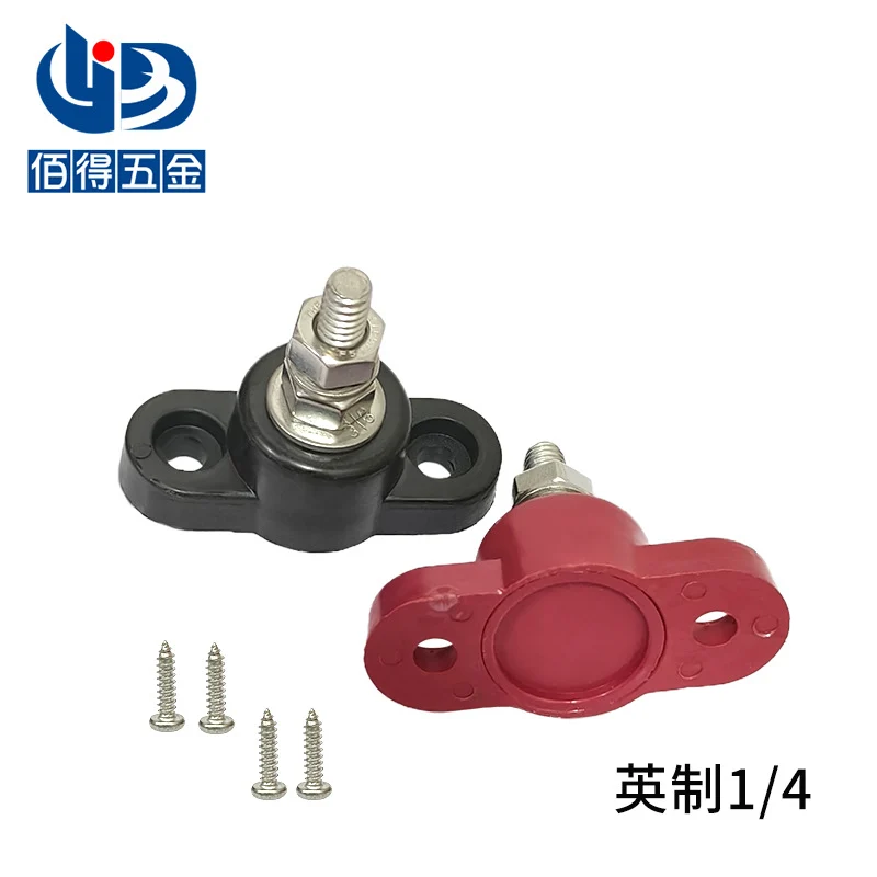 Inch single connection stud red and black pair of car saloon yacht battery modified connection post 3/8 5/16 1/4