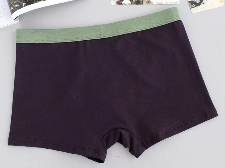 Men's cotton underwear plus size fat guy boxers breathable 3D seamless sexy youth cotton red boxers
