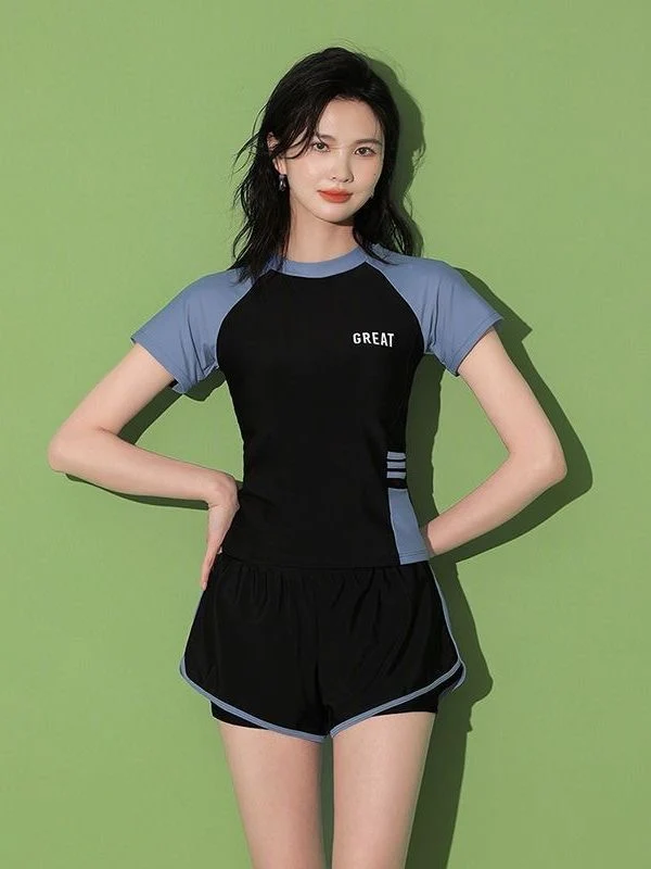 Women's Swimsuit Summer Split Casual Sports Super Fairy Ins Student Conservative Slimming Look Belly-Covering Swimming Pool Swimming Equipment