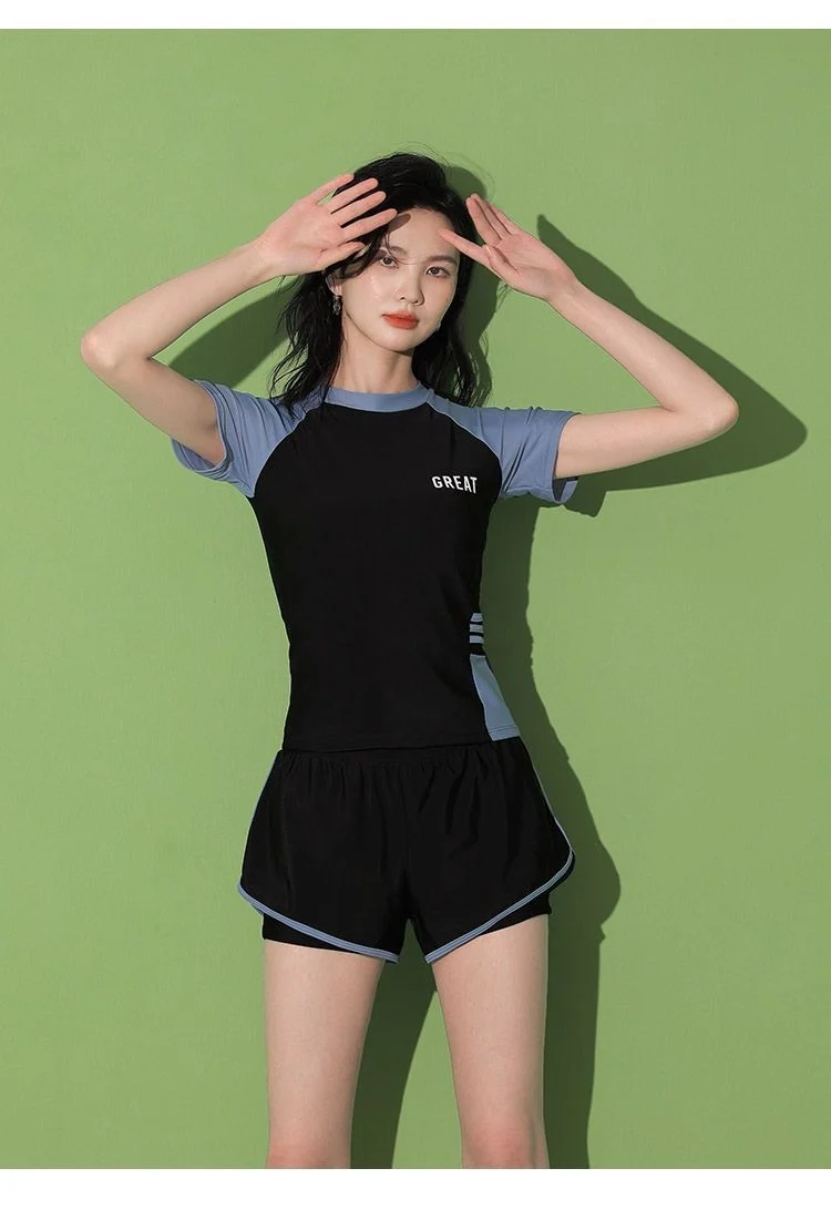 Women's Swimsuit Summer Split Casual Sports Super Fairy Ins Student Conservative Slimming Look Belly-Covering Swimming Pool Swimming Equipment