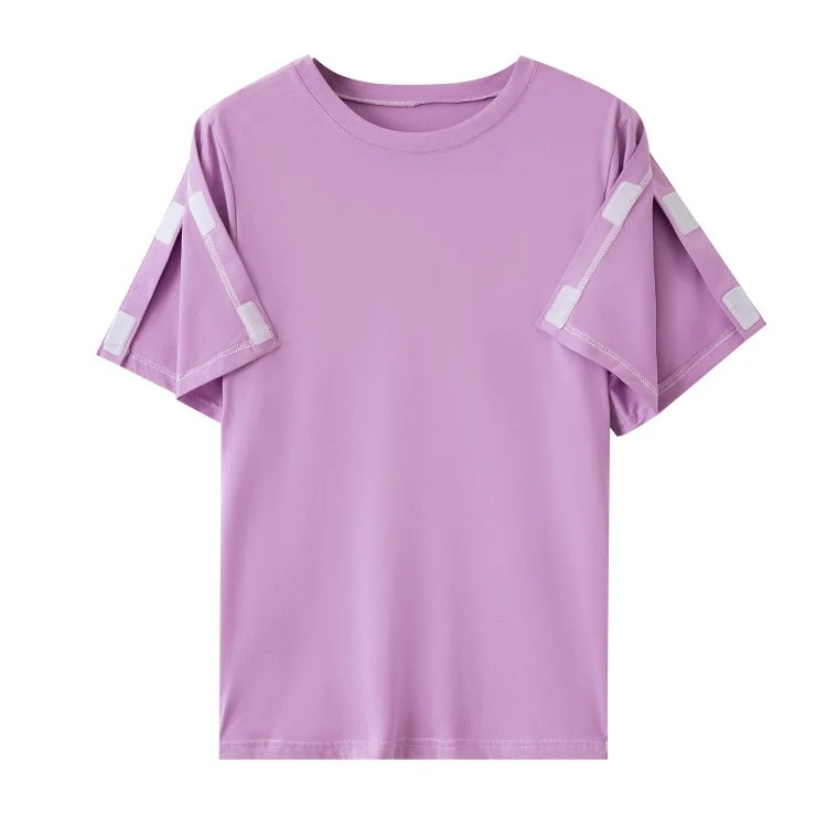 Summer patient care clothing easy to put on and take off hospital gown short sleeve cotton middle-aged and elderly medical clothing fracture clothing wholesale