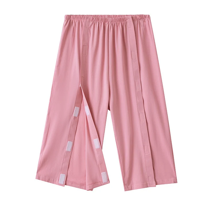 Summer patient care clothing easy to put on and take off hospital gown short sleeve cotton middle-aged and elderly medical clothing fracture clothing wholesale