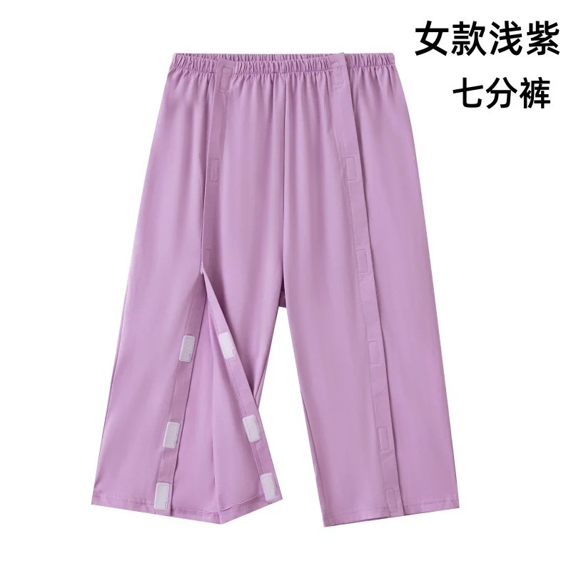 Summer patient care clothing easy to put on and take off hospital gown short sleeve cotton middle-aged and elderly medical clothing fracture clothing wholesale