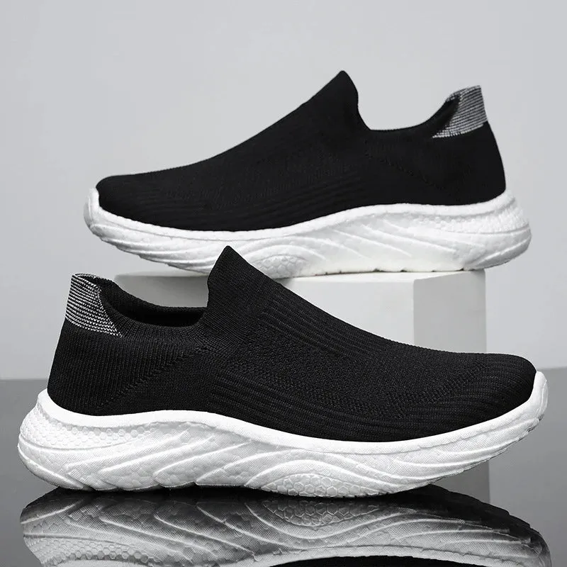 Y New Casual Flying Weaving Running Shoes Soft Sole Lazy Shoes Trendy Slip-on Sneakers for Man and Women