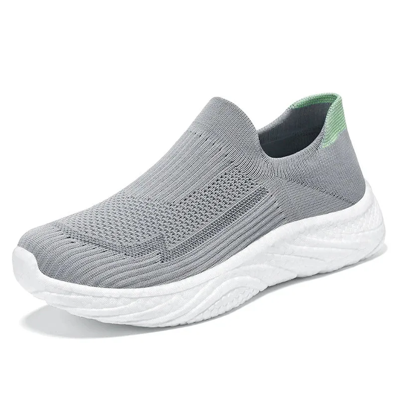 Y New Casual Flying Weaving Running Shoes Soft Sole Lazy Shoes Trendy Slip-on Sneakers for Man and Women