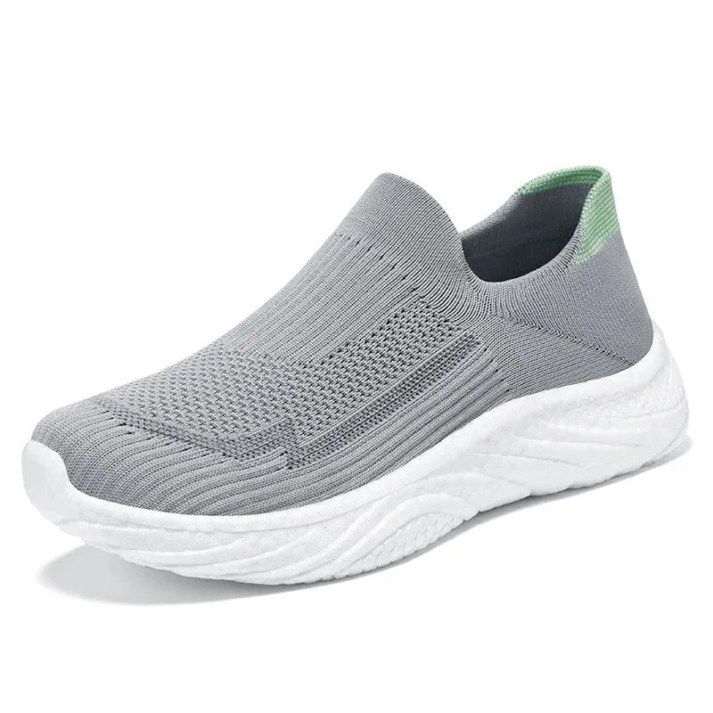 Y New Casual Flying Weaving Running Shoes Soft Sole Lazy Shoes Trendy Slip-on Sneakers for Man and Women