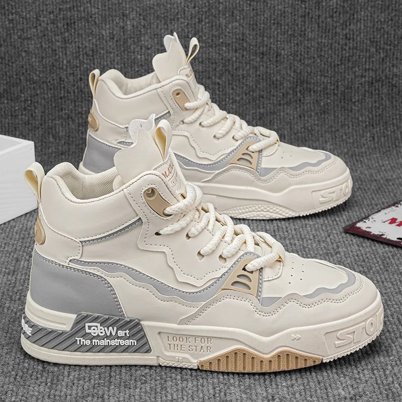Y 46 Plus Size Men's High Top Casual Sneakers Fashion Trend Running Walking Style Sporty Casual Mid-top Shoes