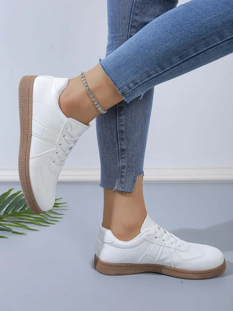High Quality Casual White Rubber Runners Shoes for Women Fashionable Classic Soft Design Anti-Slip for All Seasons-Summer