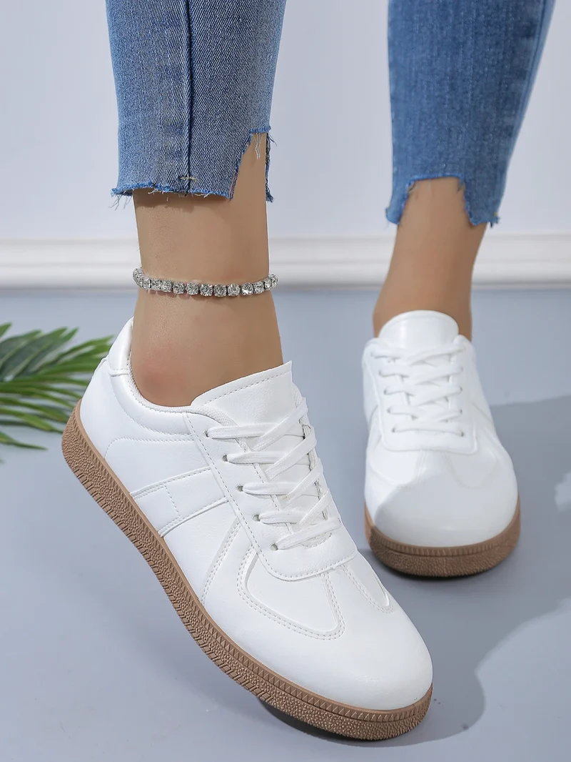 High Quality Casual White Rubber Runners Shoes for Women Fashionable Classic Soft Design Anti-Slip for All Seasons-Summer