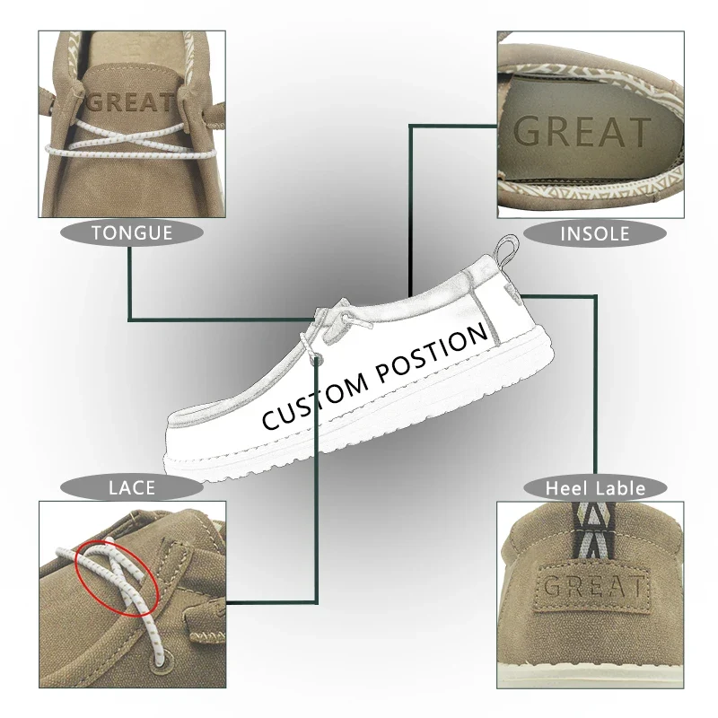 Greatshoes Hot Selling Black Custom Logo Walking Shoes Fashion Breathable,Wear-Resistant Genuine Leather Casual Lace-Up Shoes