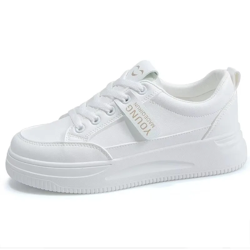 New White Shoes, Elevated Women's Shoes, Comfortable Women's Board Shoes Women's Sports Shoes