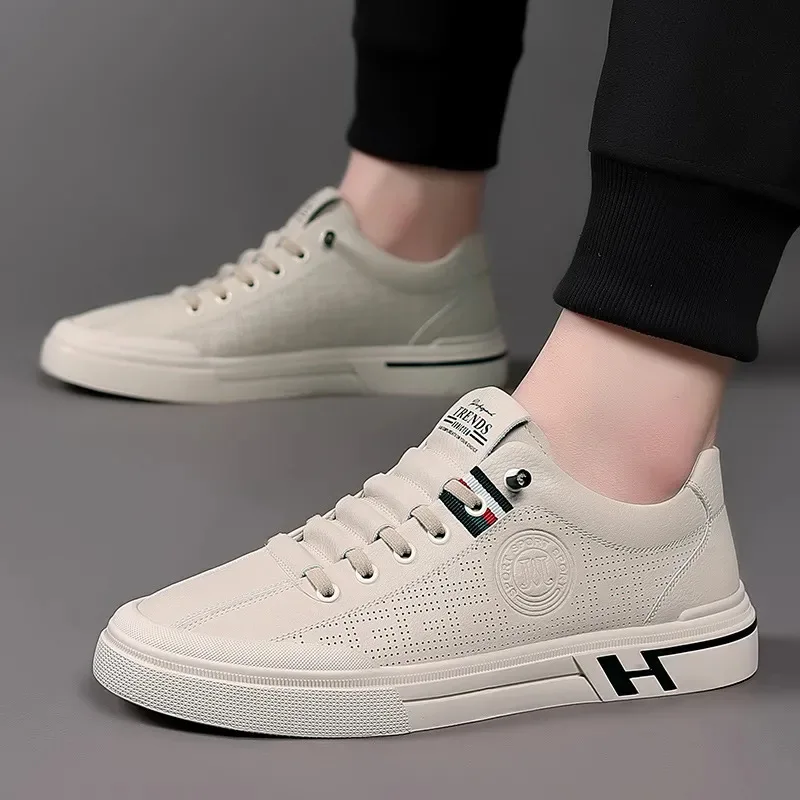 New Arrival Men's Casual Sports Shoes Comfortable Breathable Fashion Design with Genuine Leather Lining PVC Insole Walk Style