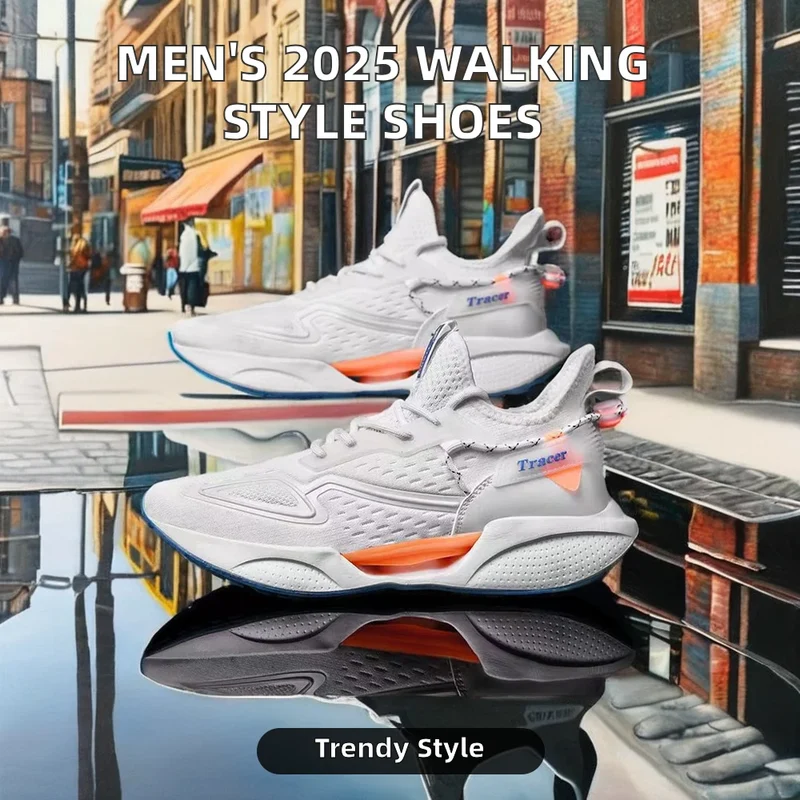 2026 Men's High-Toe Design Running Shoes Lace-Up Closure Fashion Trend Cotton Lining Rubber Insole Plastic Outsole Winter Season