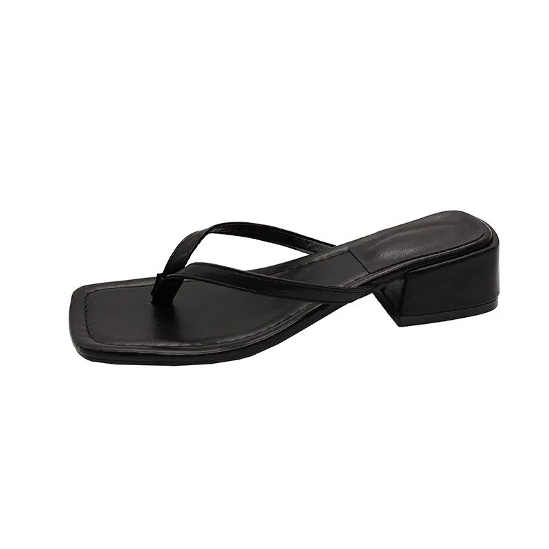 Summer New Rhinestone Chain Flip Flops for Women's Outdoor Wear, Beach Vacation Flat Sandals