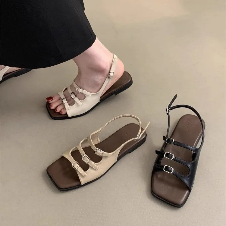 New Mid Heeled Sandals for Women, Summer Fish Mouth Covers, Thick Heels, High Heels, Simple Color Style