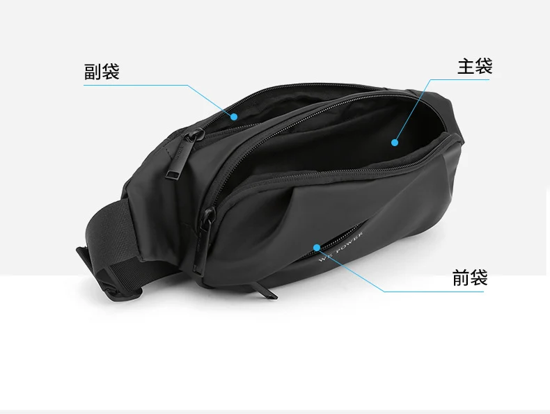 New Men's Multifunctional Waist Bag Water-repellent Casual Sports Chest Bag Outdoor Cycling Bag Fashionable Brand Crossbody Bag
