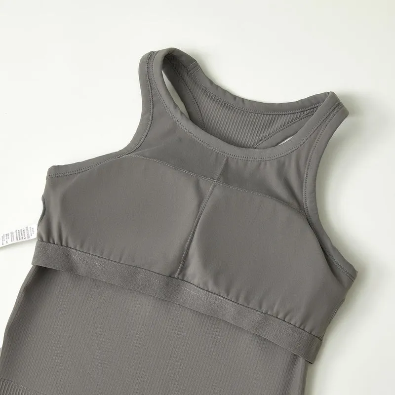 Original ebb yoga vest women's I-character sports outer wear tight quick-drying with chest pad running bra fitness upper
