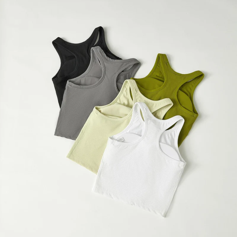 Original ebb yoga vest women's I-character sports outer wear tight quick-drying with chest pad running bra fitness upper