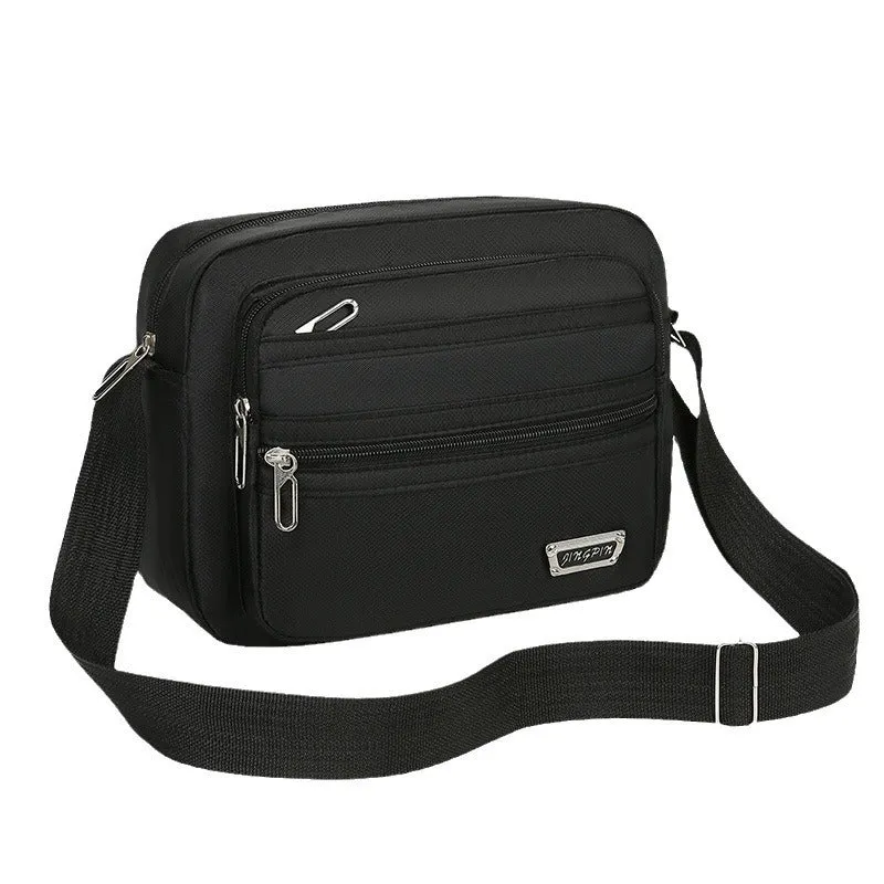 New Men's Coin Purse Casual Large Capacity Chest Bag Multi-layer Large Capacity Shoulder Bag Simple Solid Color Crossbody Bag