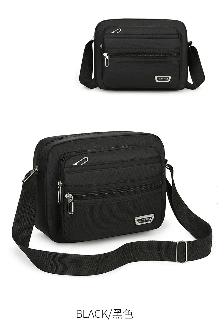 New Men's Coin Purse Casual Large Capacity Chest Bag Multi-layer Large Capacity Shoulder Bag Simple Solid Color Crossbody Bag