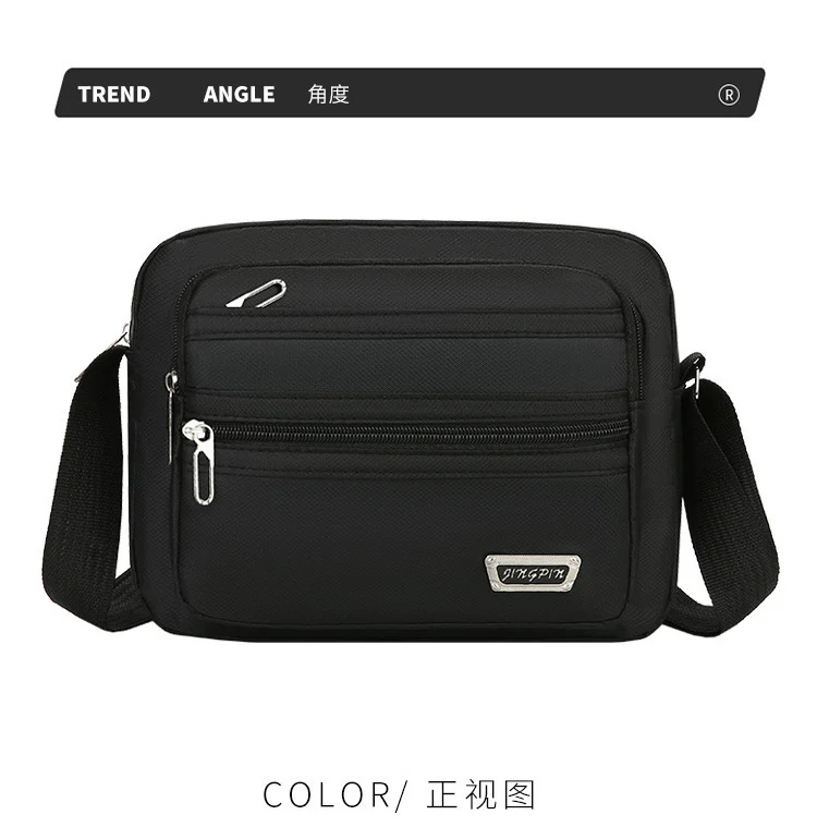New Men's Coin Purse Casual Large Capacity Chest Bag Multi-layer Large Capacity Shoulder Bag Simple Solid Color Crossbody Bag