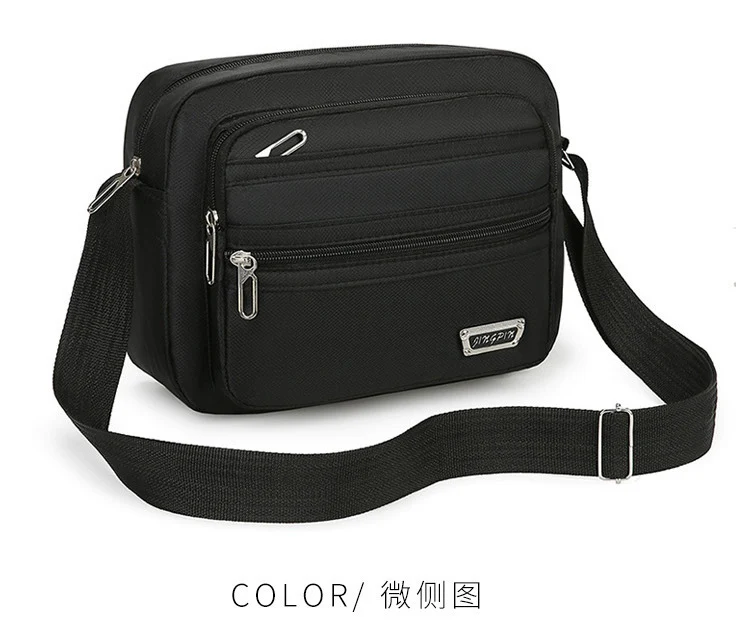 New Men's Coin Purse Casual Large Capacity Chest Bag Multi-layer Large Capacity Shoulder Bag Simple Solid Color Crossbody Bag