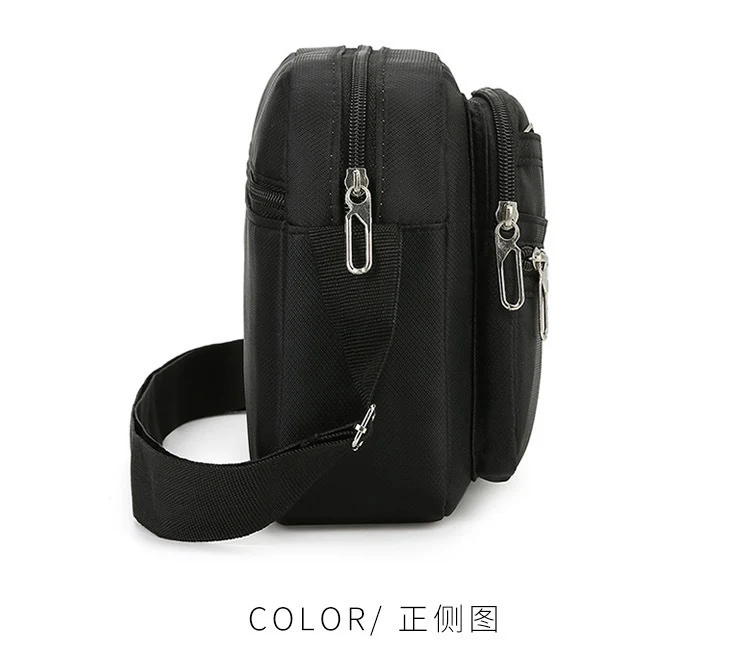 New Men's Coin Purse Casual Large Capacity Chest Bag Multi-layer Large Capacity Shoulder Bag Simple Solid Color Crossbody Bag