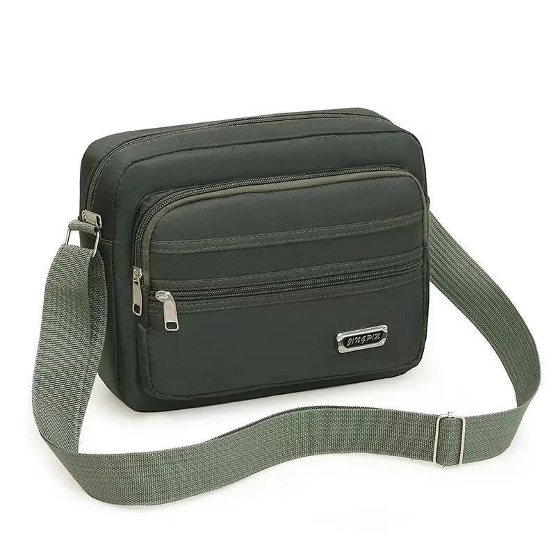 New Men's Coin Purse Casual Large Capacity Chest Bag Multi-layer Large Capacity Shoulder Bag Simple Solid Color Crossbody Bag